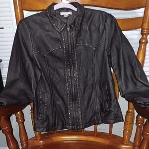 Brown Leather Coat - XL